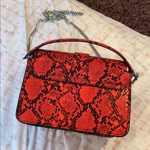 RED ZARA SNAKESKIN BAG